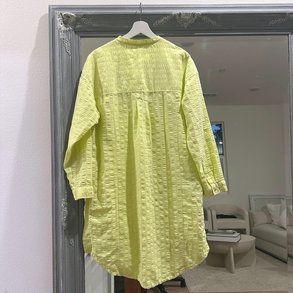 Anthropologie Pilcro Textured Seersucker Tunic Buttondown Oversized Boho M - Picture 7 of 8